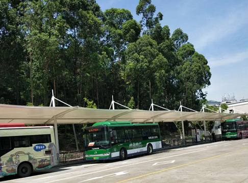 佛山南方醫科大學南海醫院公交車站車棚膜結構安裝工程